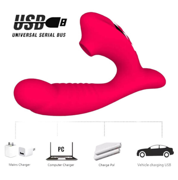 Vibrador succionador 2 en 1 carga USB