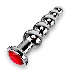 plug anal de acero multibolas diamante rojo