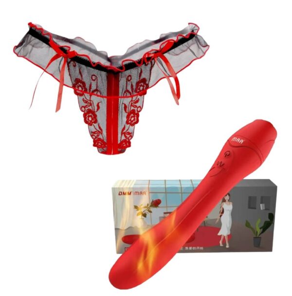 kit vibrador y tanga abierta roja regalo para San Valentin